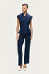 Nocturne Navy Women Tailored Sleeveless Vest SKU: N26YN7081_0009 Image 10