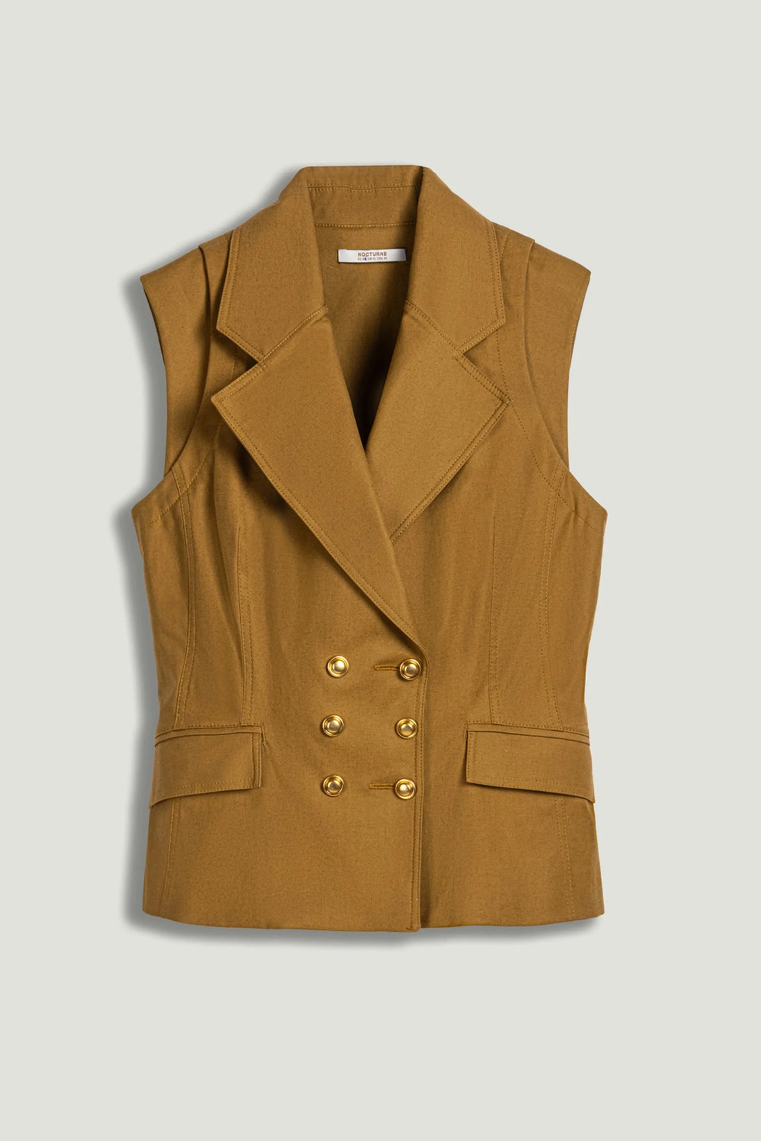 Nocturne Camel Women Tailored Double-Breasted Vest SKU: N26YN7082_0053 Image 01