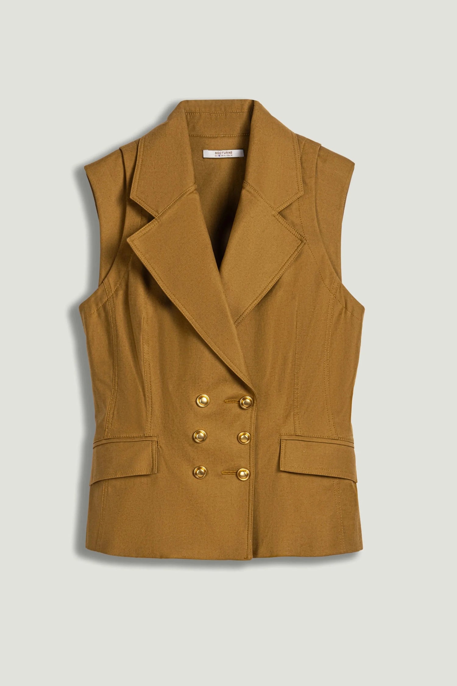 Nocturne Camel Women Tailored Double-Breasted Vest SKU: N26YN7082_0053 Image 01