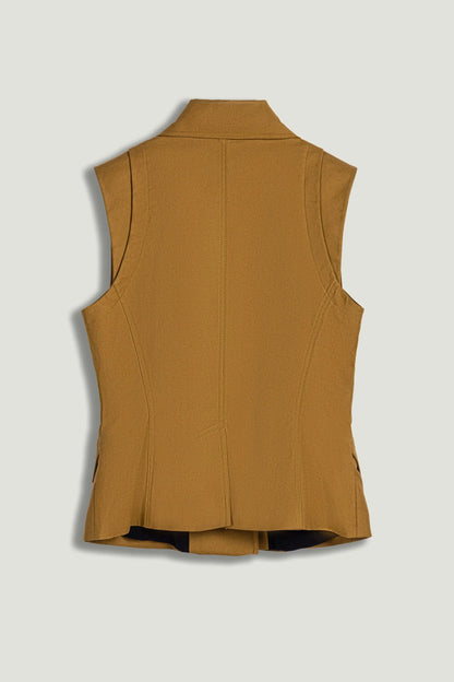 Nocturne Camel Women Tailored Double-Breasted Vest SKU: N26YN7082_0053 Image 08
