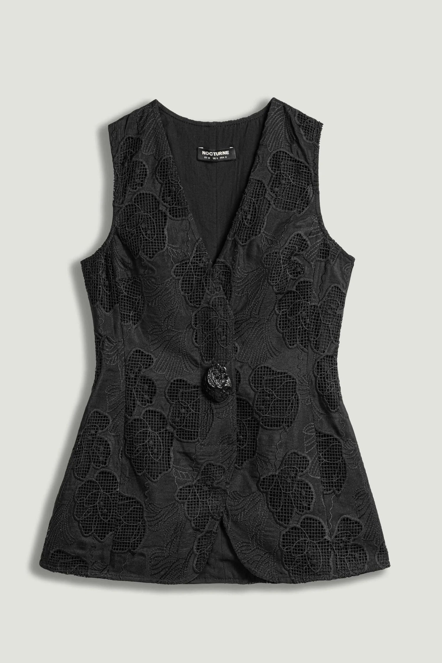Nocturne Black Women Textured Tailored Vest SKU: N26YN7083_0002 Image 01