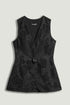Nocturne Black Women Textured Tailored Vest SKU: N26YN7083_0002 Image 01