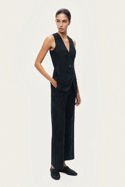 Nocturne Black Women Textured Tailored Vest SKU: N26YN7083_0002 Image 06