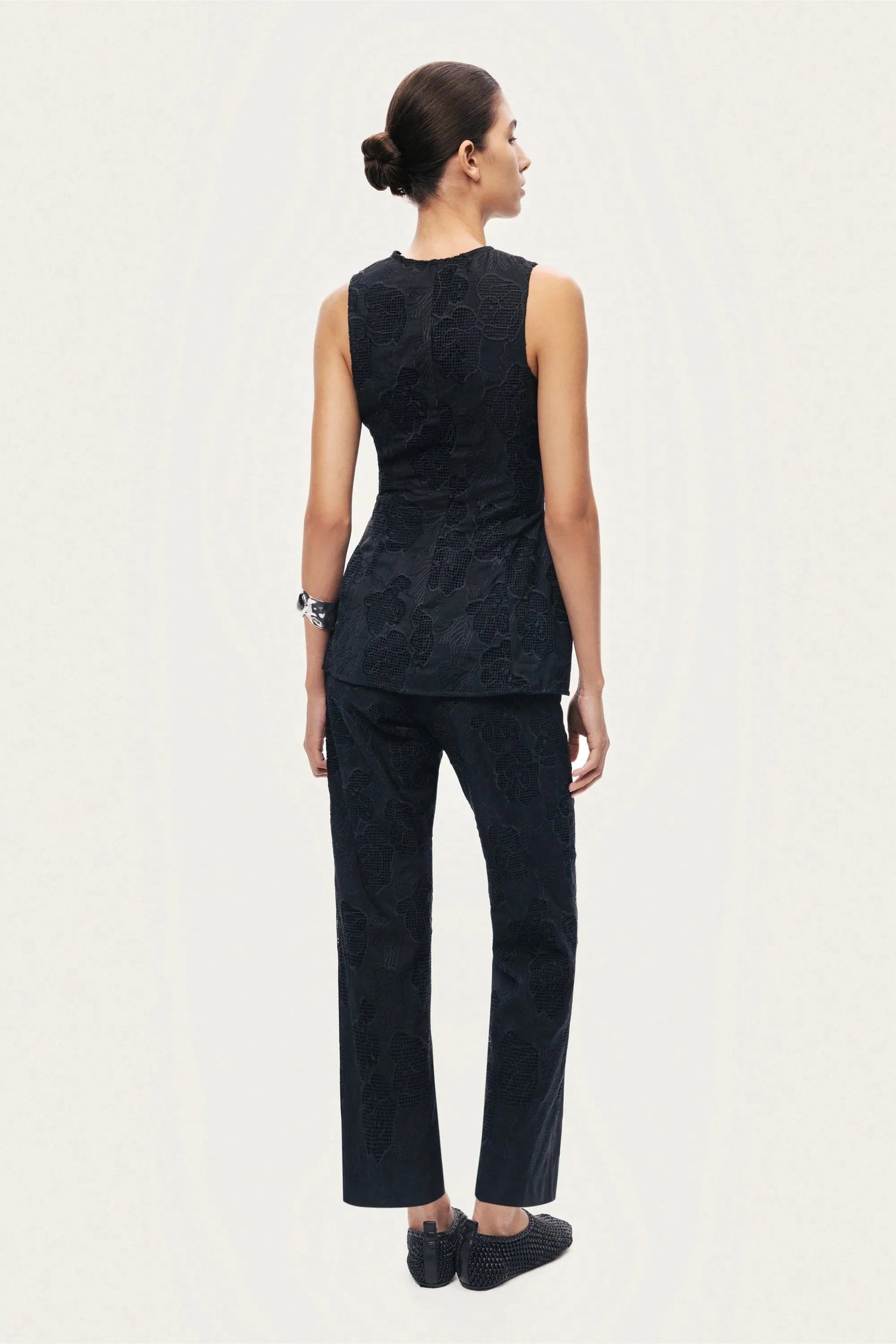 Nocturne Black Women Textured Tailored Vest SKU: N26YN7083_0002 Image 07