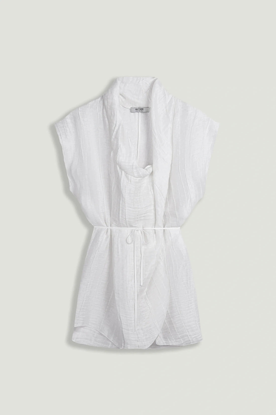 Nocturne White Women Sheer Belted Vest SKU: N26YN7084_0001 Image 01