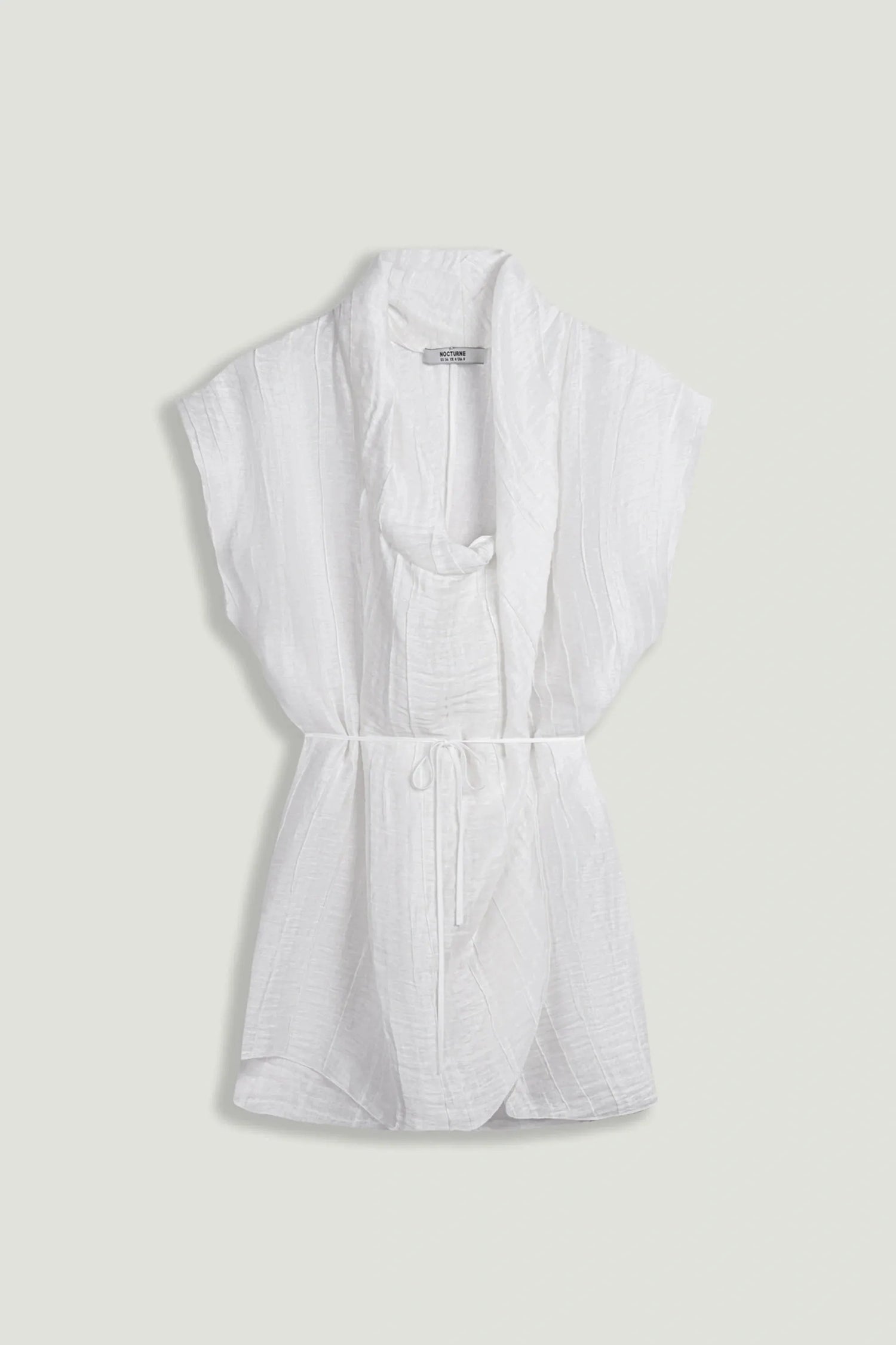 Nocturne White Women Sheer Belted Vest SKU: N26YN7084_0001 Image 01