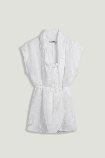 Nocturne White Women Sheer Belted Vest SKU: N26YN7084_0001 Image 01