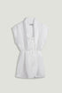 Nocturne White Women Sheer Belted Vest SKU: N26YN7084_0001 Image 01