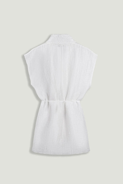 Nocturne White Women Sheer Belted Vest SKU: N26YN7084_0001 Image 08