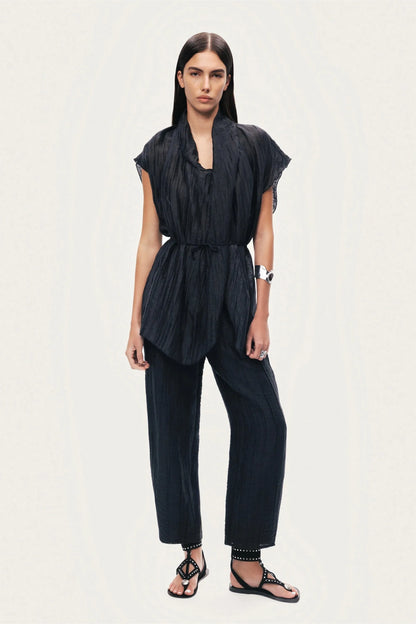 Nocturne Black Women Belted Vest SKU: N26YN7084_0002 Image 02