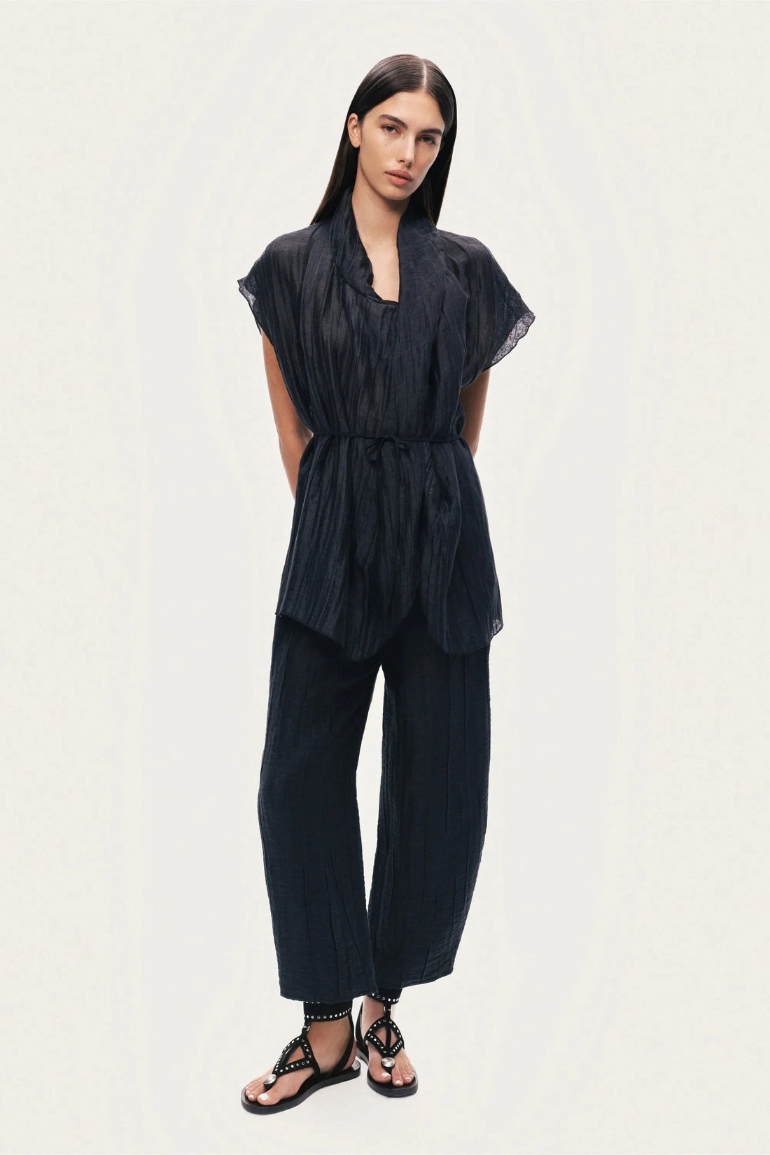 Nocturne Black Women Belted Vest SKU: N26YN7084_0002 Image 05
