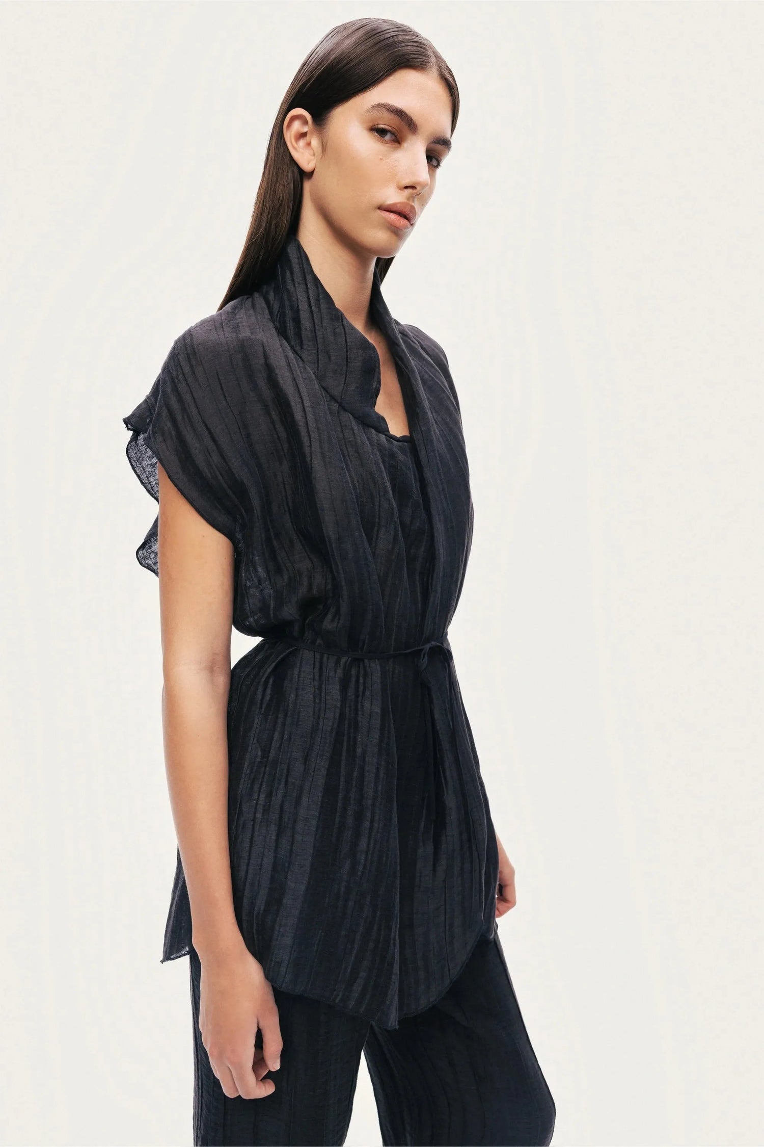 Nocturne Black Women Belted Vest SKU: N26YN7084_0002 Image 07