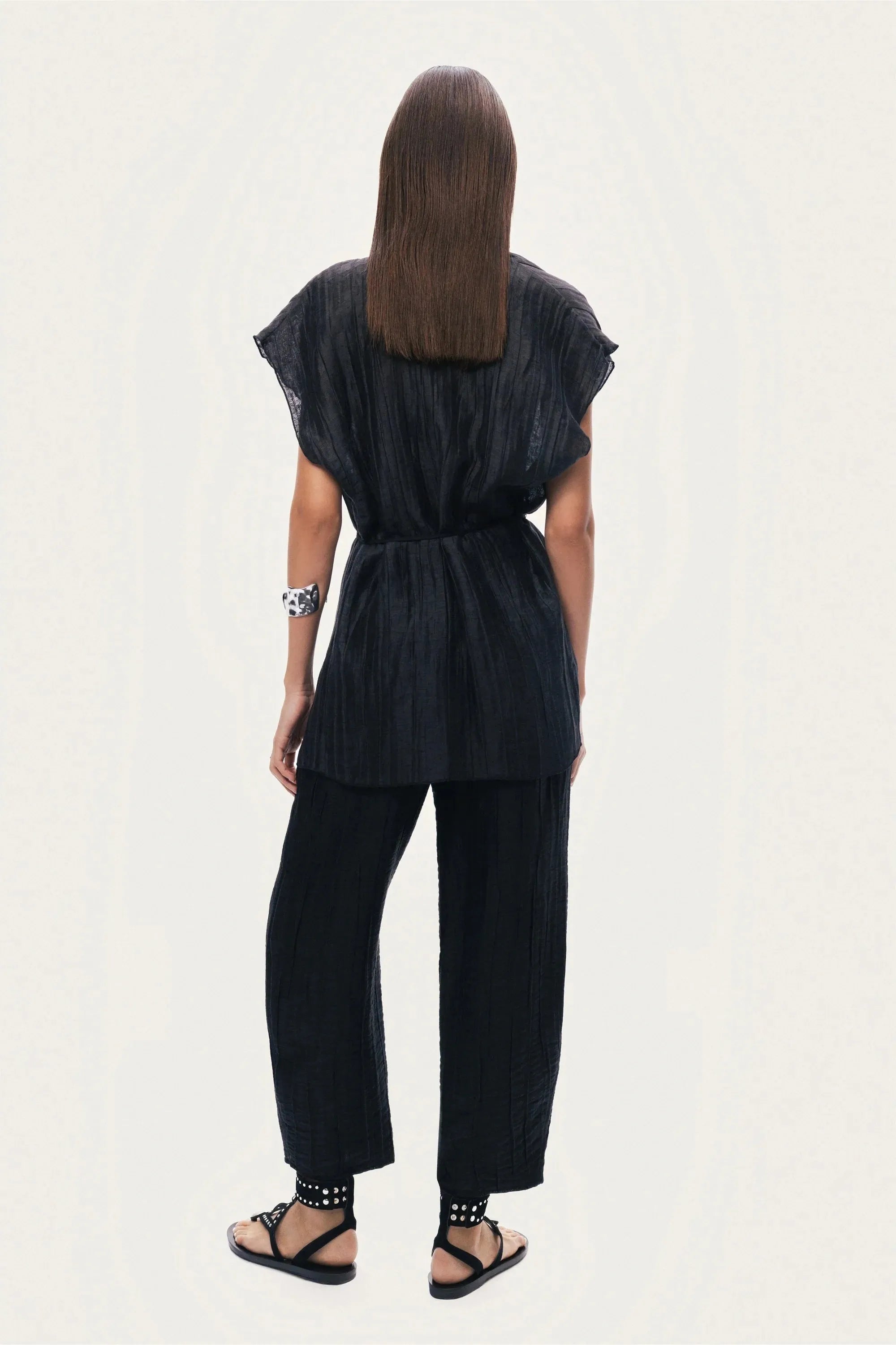 Nocturne Black Women Belted Vest SKU: N26YN7084_0002 Image 08