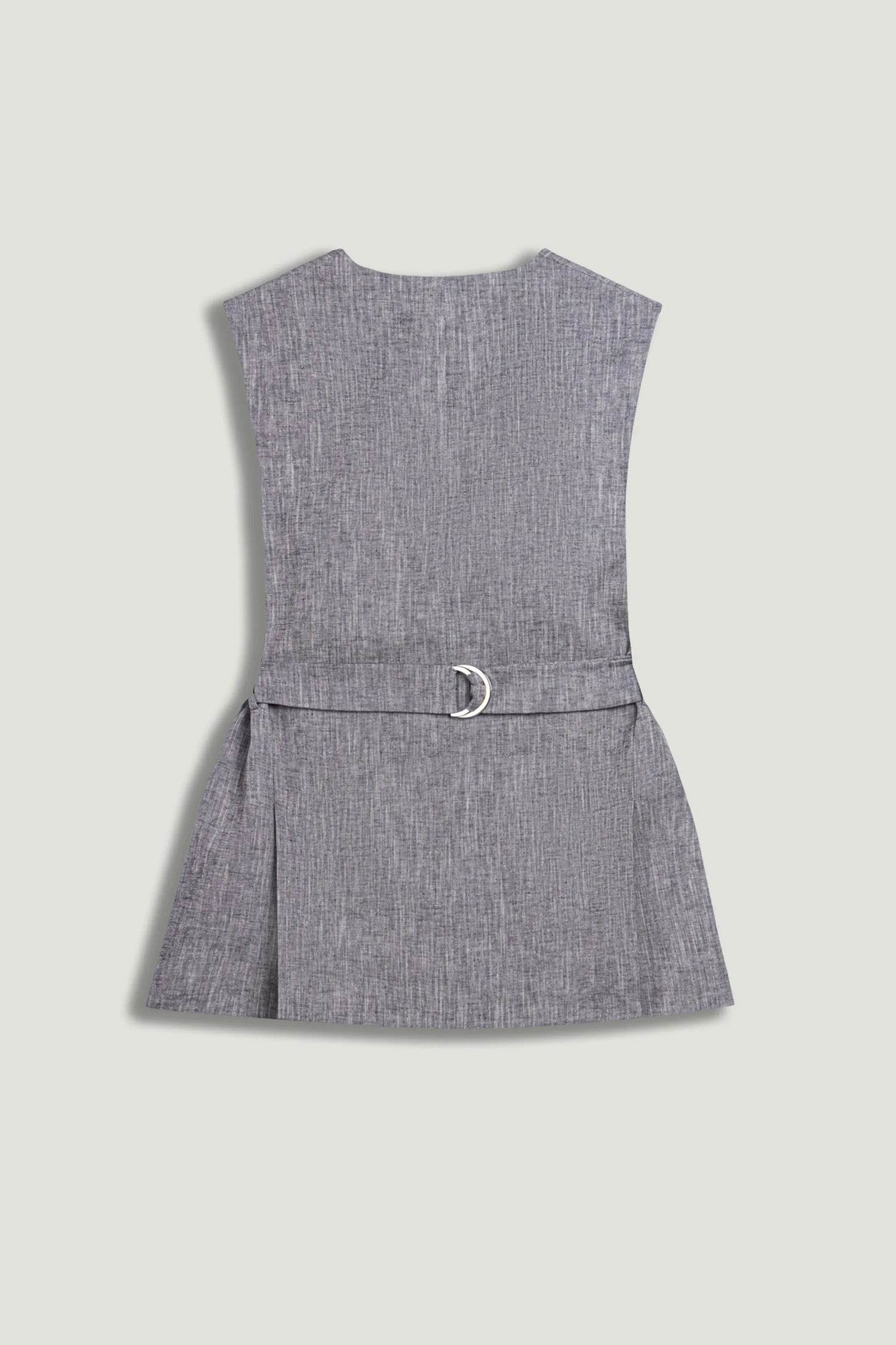 Nocturne Grey Melange Women Tailored Button-Front Vest SKU: N26YN7088_0112 Image 10