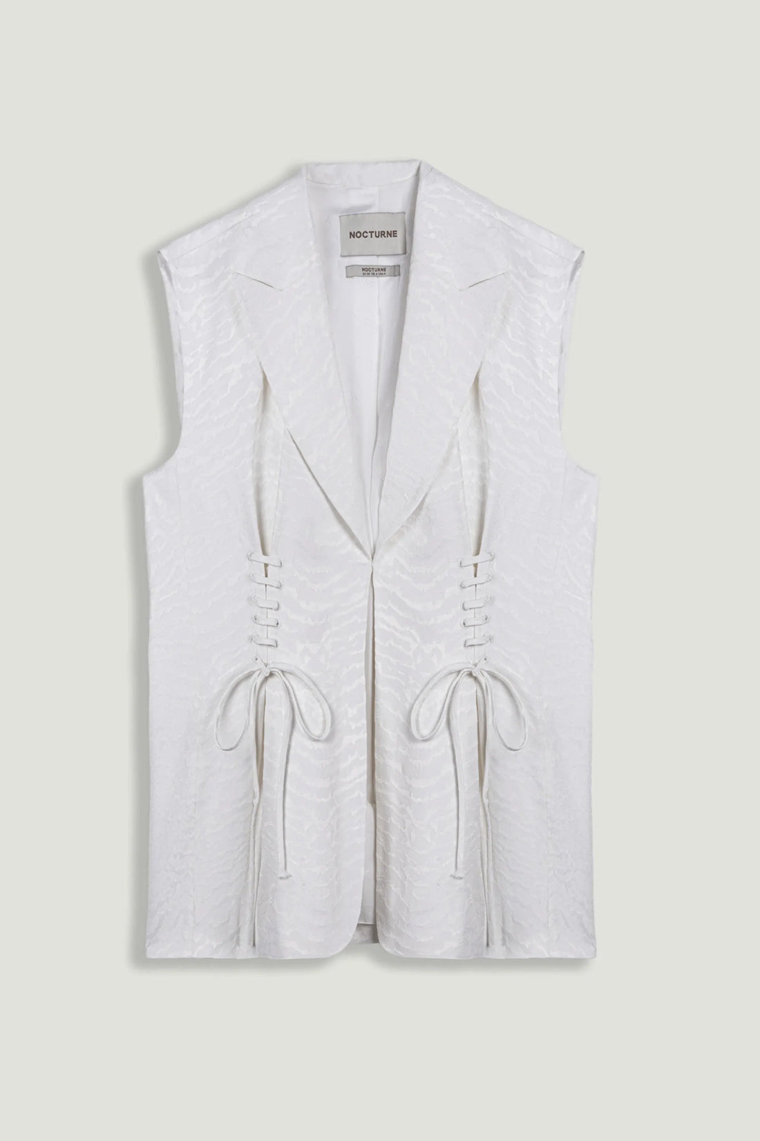 Nocturne Off-White Women Lace-Up Waist Tailored Vest SKU: N26YN7089_0014 Image 01