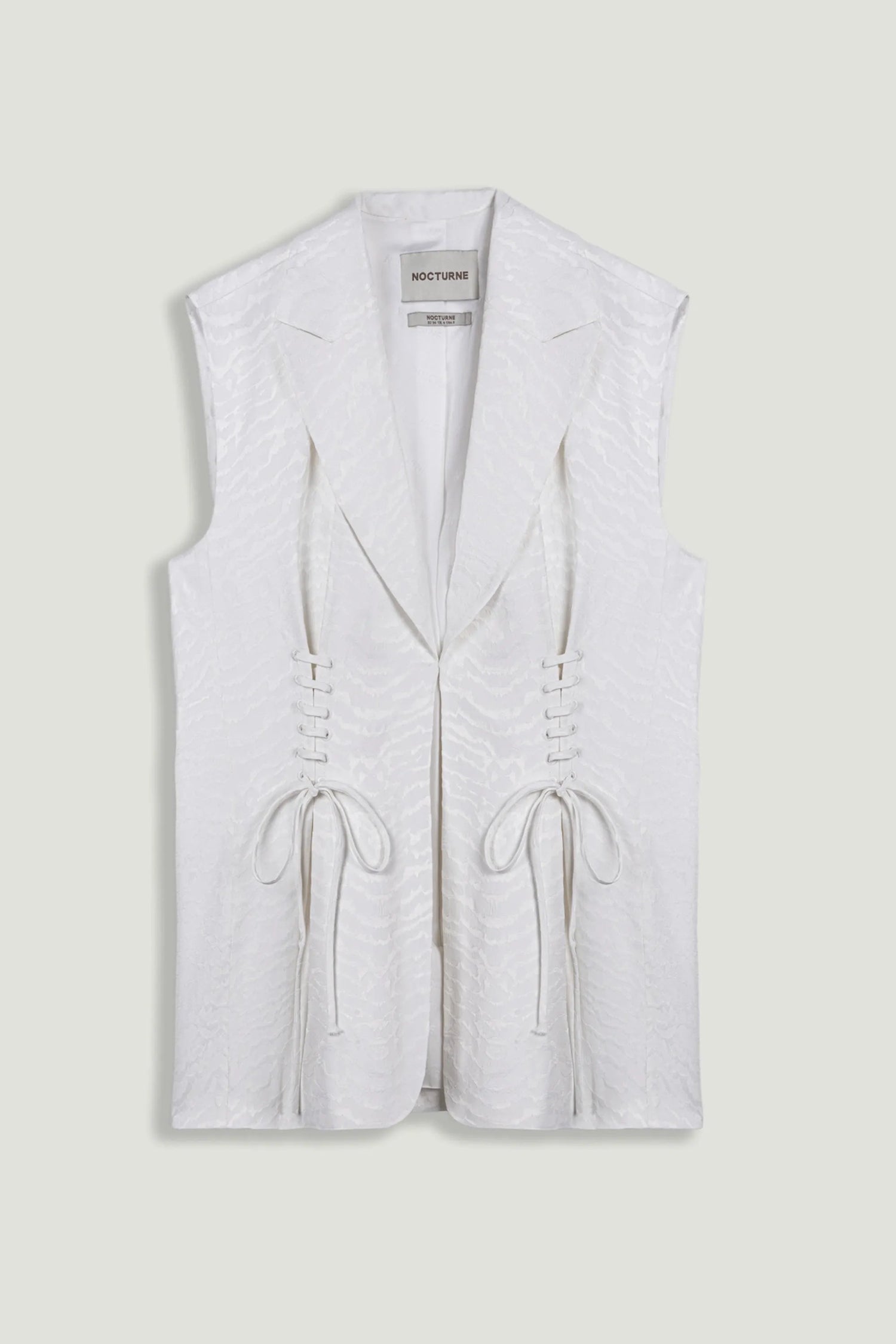 Nocturne Off-White Women Lace-Up Waist Tailored Vest SKU: N26YN7089_0014 Image 01