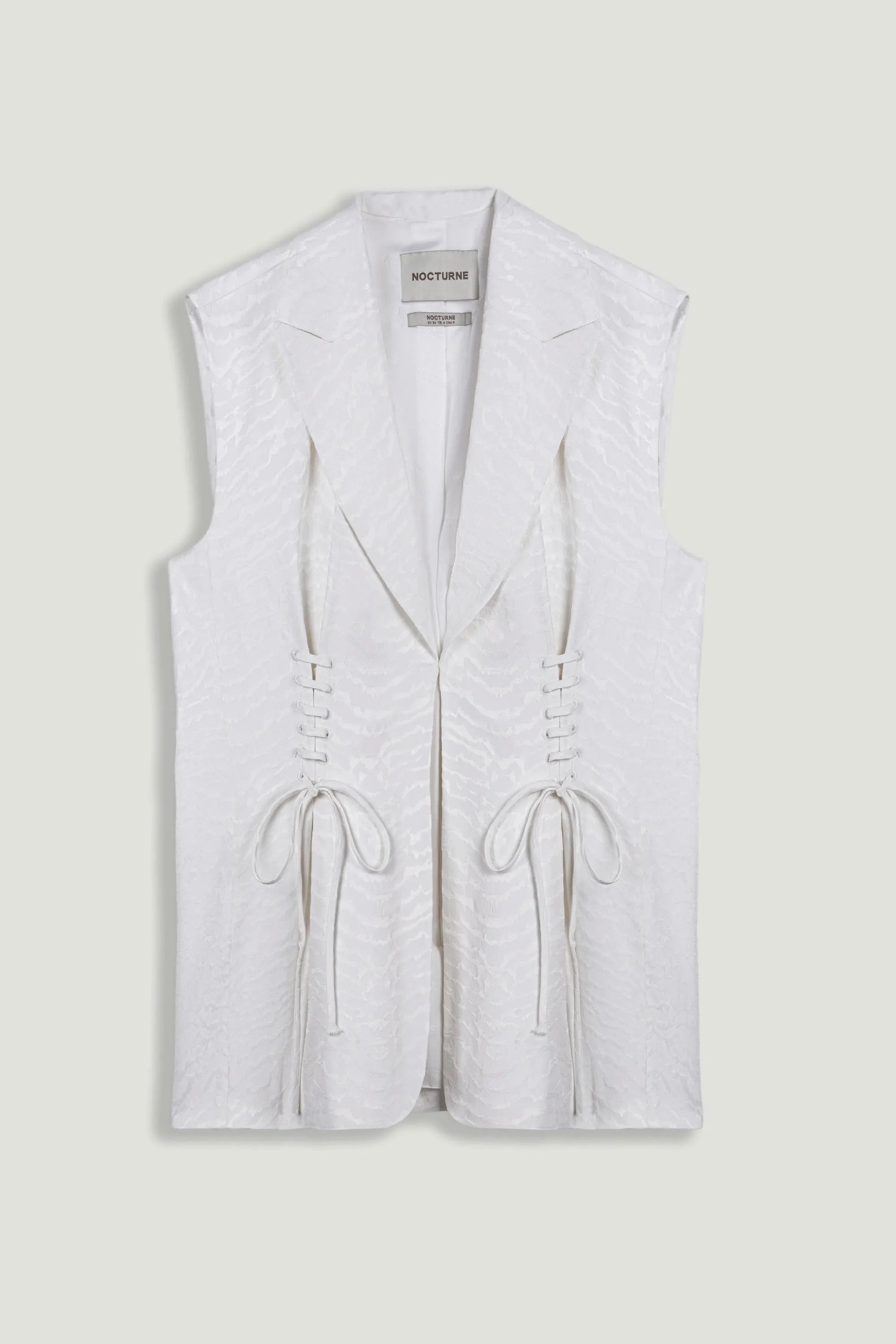 Nocturne Off-White Women Lace-Up Waist Tailored Vest SKU: N26YN7089_0014 Image 01