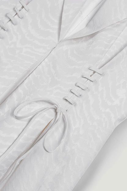 Nocturne Off-White Women Lace-Up Waist Tailored Vest SKU: N26YN7089_0014 Image 09