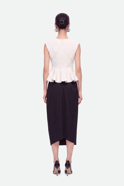 Nocturne Off-White Women Accessory Detail Crew Neck Knit Top SKU: N27KD50201_0014 Image 02