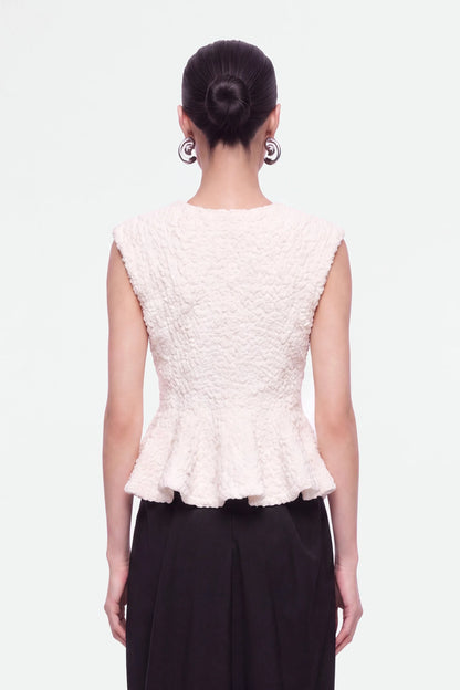 Nocturne Off-White Women Accessory Detail Crew Neck Knit Top SKU: N27KD50201_0014 Image 03