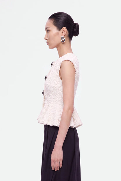 Nocturne Off-White Women Accessory Detail Crew Neck Knit Top SKU: N27KD50201_0014 Image 04