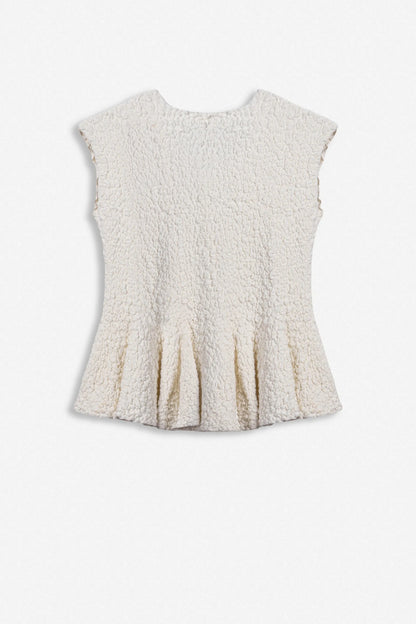 Nocturne Off-White Women Accessory Detail Crew Neck Knit Top SKU: N27KD50201_0014 Image 06