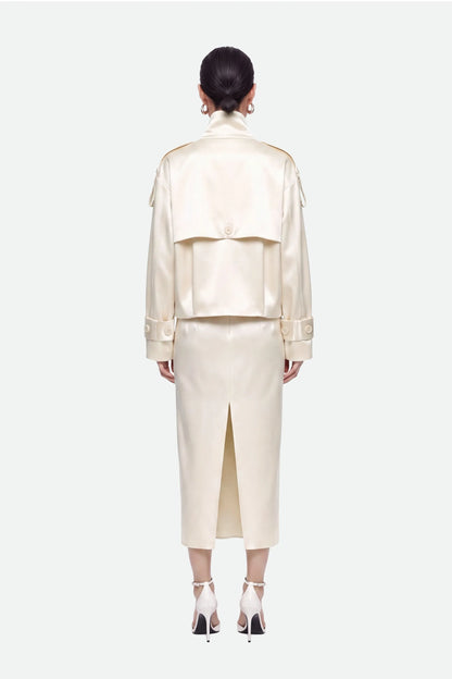 Nocturne Off-White Women Oversized Double Breasted Trench Coat SKU: N27KN11154_0014 Image 04