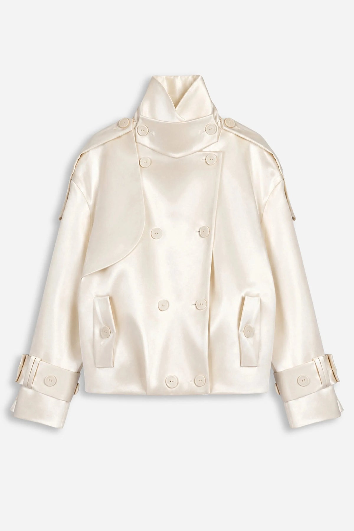 Nocturne Off-White Women Oversized Double Breasted Trench Coat SKU: N27KN11154_0014 Image 06