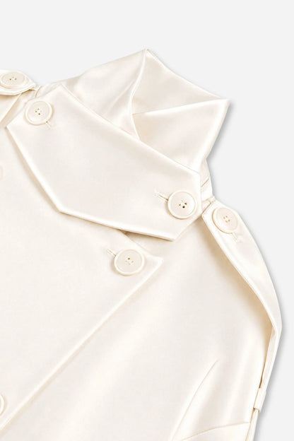 Nocturne Off-White Women Oversized Double Breasted Trench Coat SKU: N27KN11154_0014 Image 08