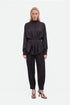 Nocturne Black Women Tie Detail Stand Collar Shirt SKU: N27KN25258_0002 Image 01