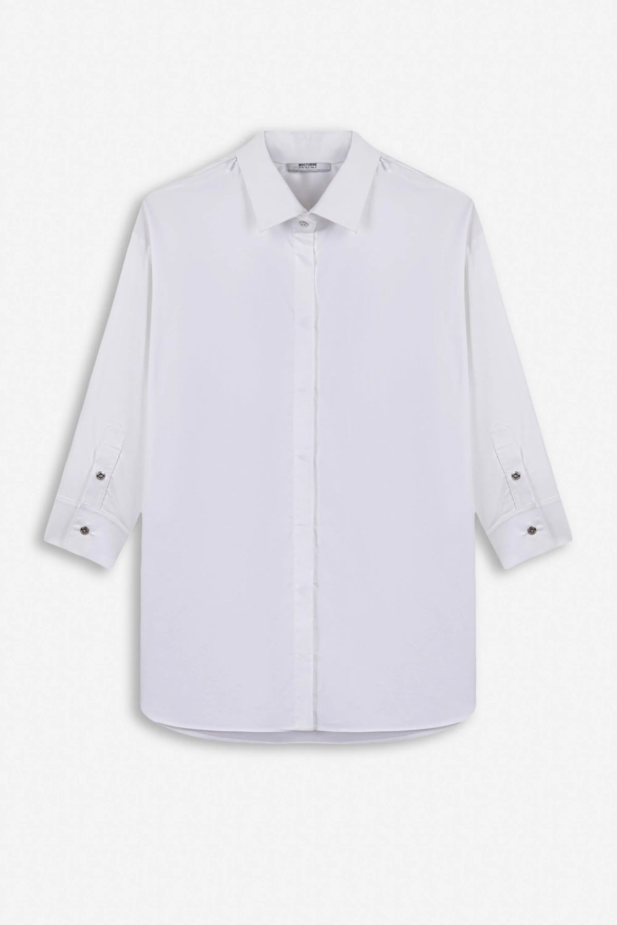 Nocturne White Women Zip Detail Relaxed Shirt SKU: N27KN25261_0001 Image 01