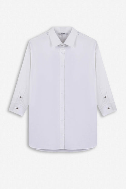 Nocturne White Women Zip Detail Relaxed Shirt SKU: N27KN25261_0001 Image 01