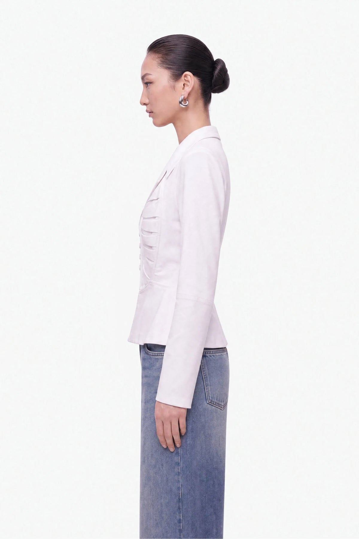 Nocturne White Women Pleat Detail Shirt SKU: N27KN25262_0001 Image 02