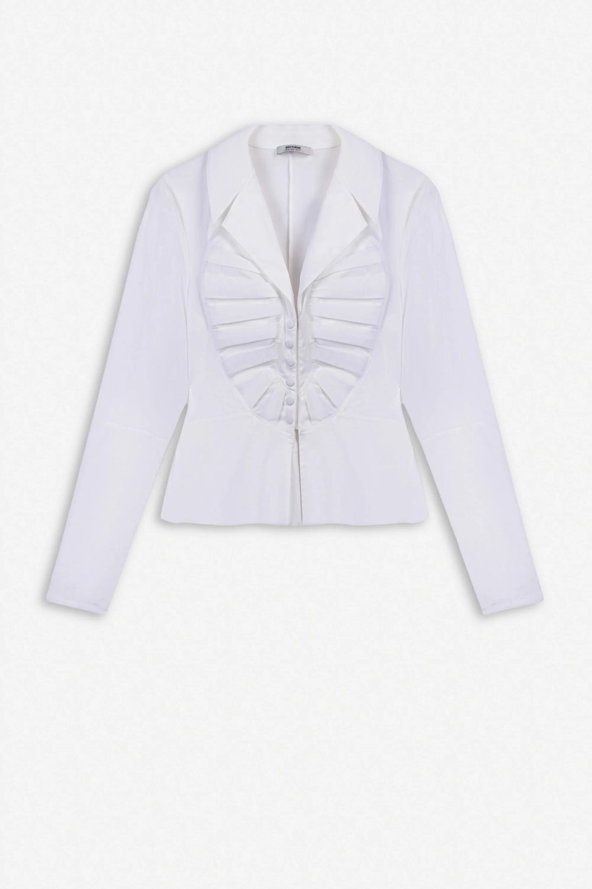Nocturne White Women Pleat Detail Shirt SKU: N27KN25262_0001 Image 05