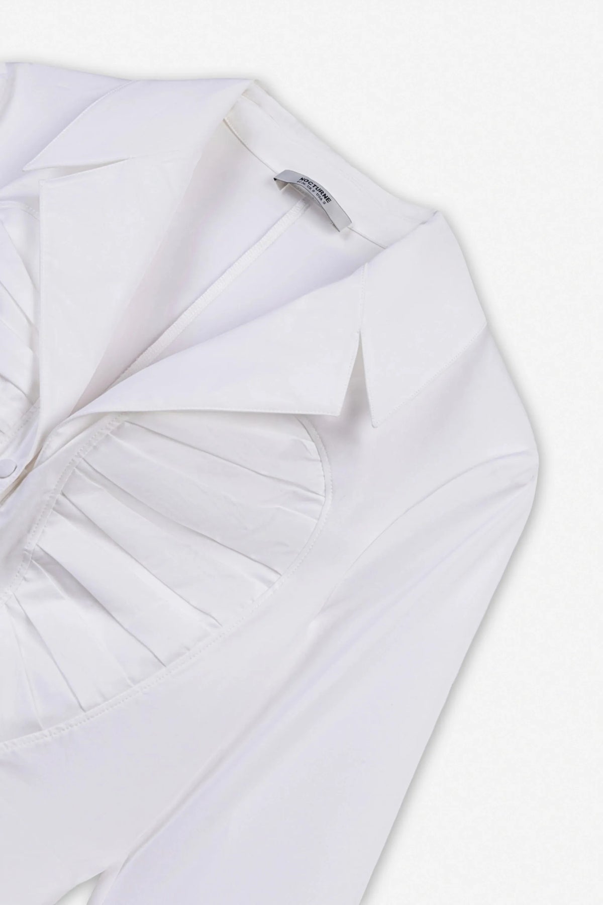 Nocturne White Women Pleat Detail Shirt SKU: N27KN25262_0001 Image 07