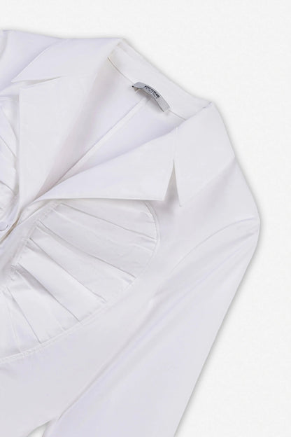 Nocturne White Women Pleat Detail Shirt SKU: N27KN25262_0001 Image 07