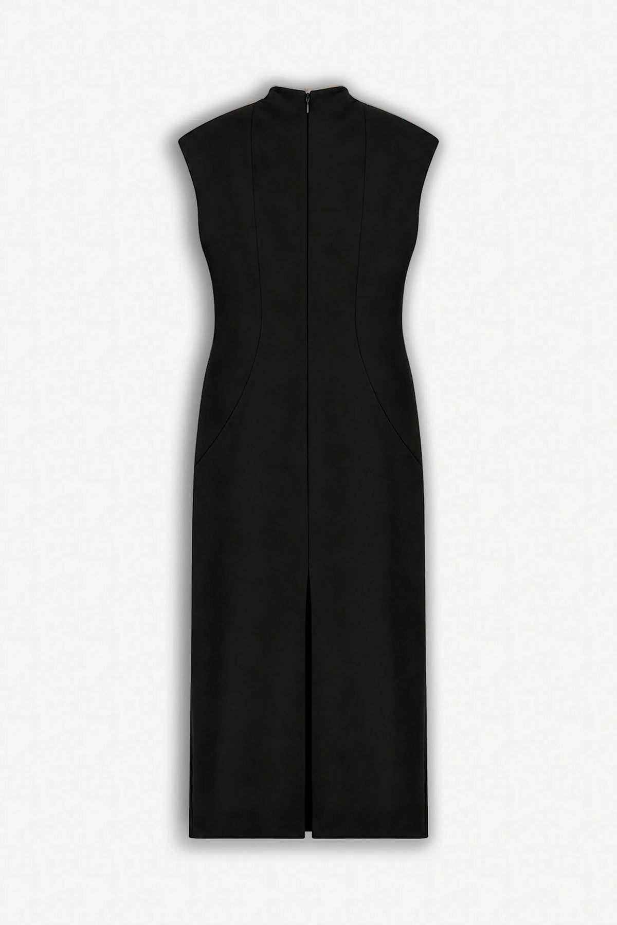 Nocturne Black Women Padded Shoulder Button Detail Maxi Dress SKU: N27KN2840_0002 Image 06