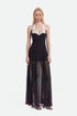 Nocturne Black Women Embroidery Detail Tulle Maxi Dress SKU: N27KN2842_0002 Image 01