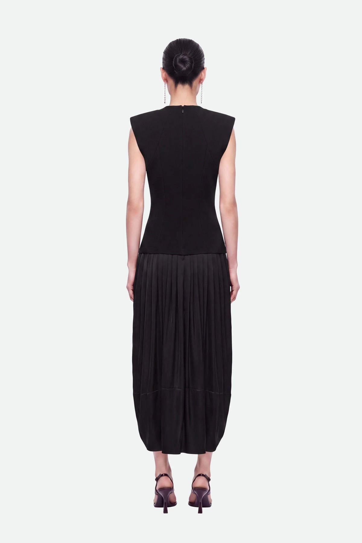 Nocturne Black Women Cap Sleeve Bubble Hem Dress SKU: N27KN2844_0002 Image 03