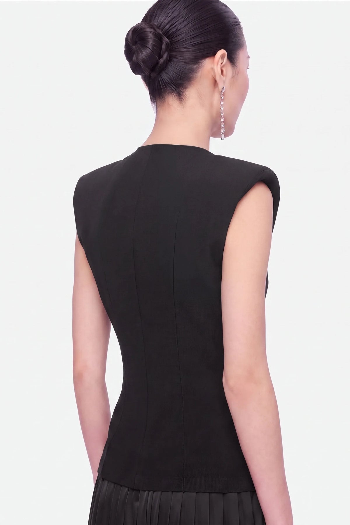 Nocturne Black Women Cap Sleeve Bubble Hem Dress SKU: N27KN2844_0002 Image 04