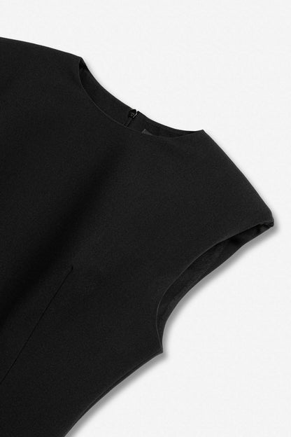 Nocturne Black Women Cap Sleeve Bubble Hem Dress SKU: N27KN2844_0002 Image 07