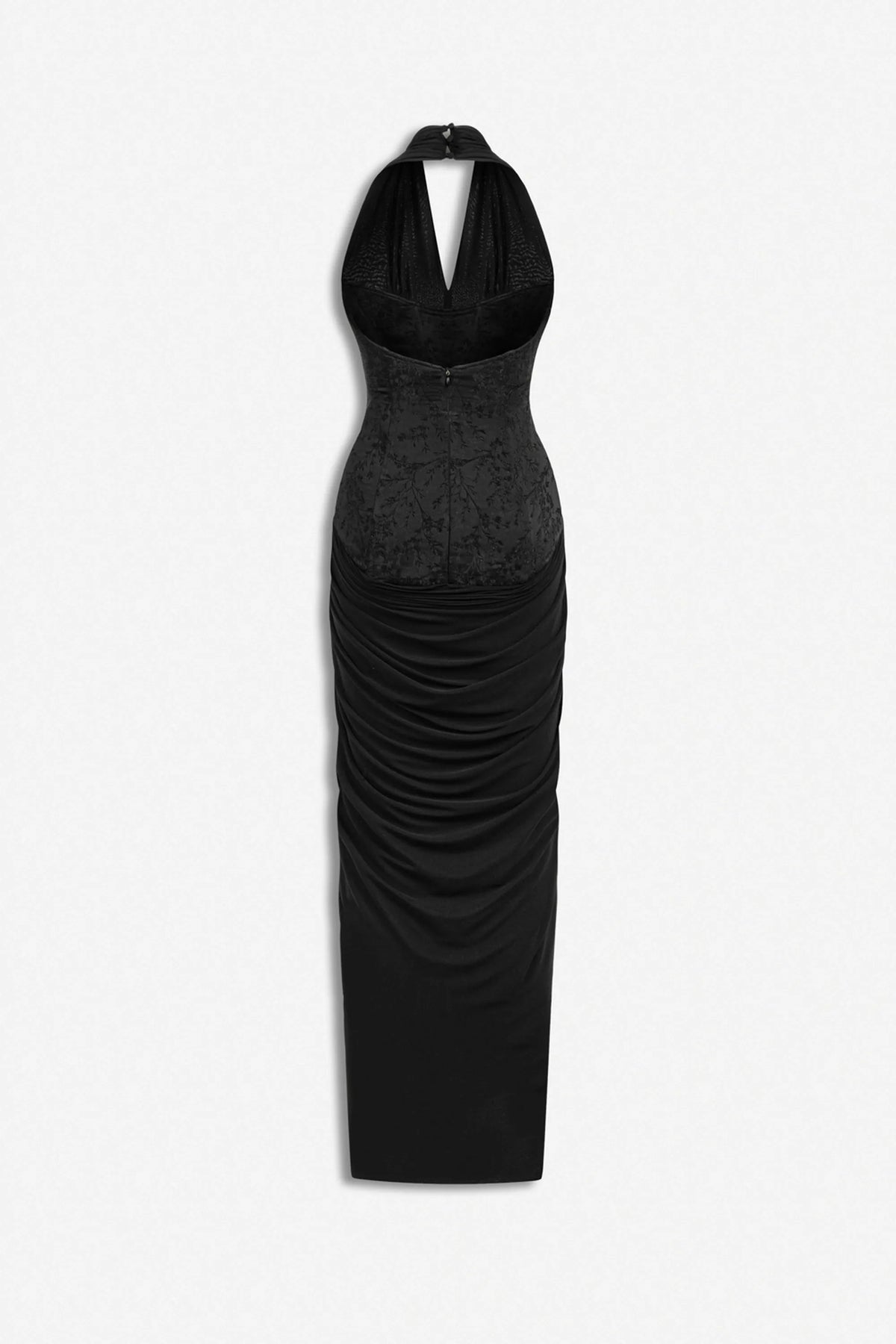 Nocturne Black Women Jacquard Halter Neck Maxi Dress SKU: N27KN2846_0002 Image 06