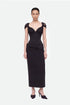 Nocturne Black Women Boned Sweetheart Peplum Midi Dress SKU: N27KN2849_0002 Image 01