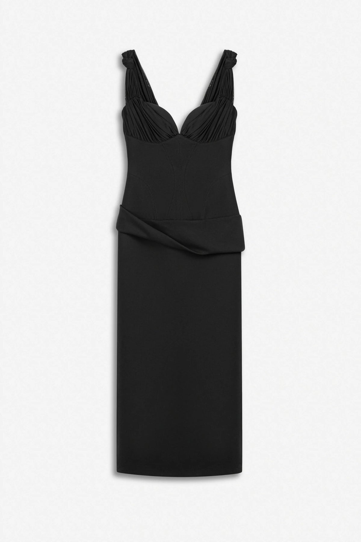 Nocturne Black Women Boned Sweetheart Peplum Midi Dress SKU: N27KN2849_0002 Image 05