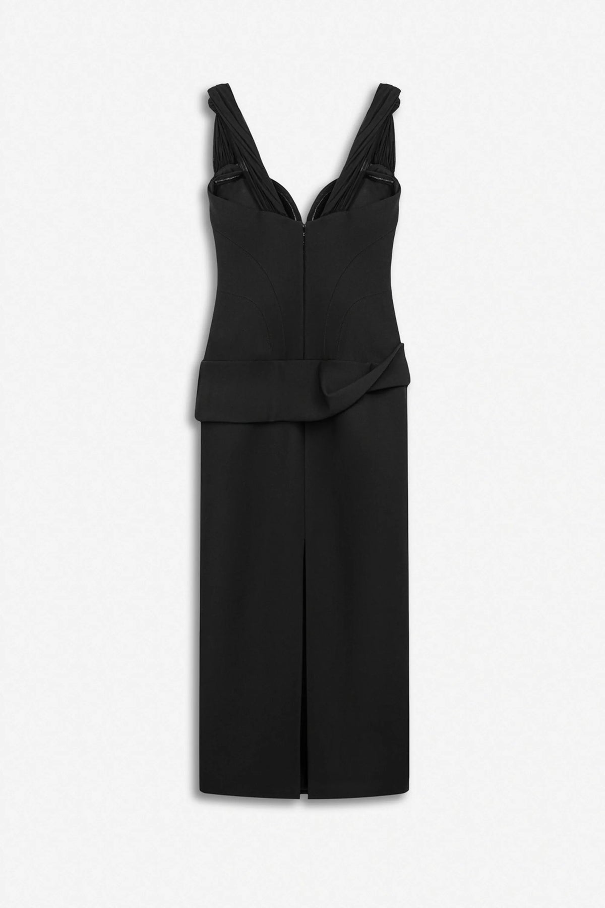 Nocturne Black Women Boned Sweetheart Peplum Midi Dress SKU: N27KN2849_0002 Image 06
