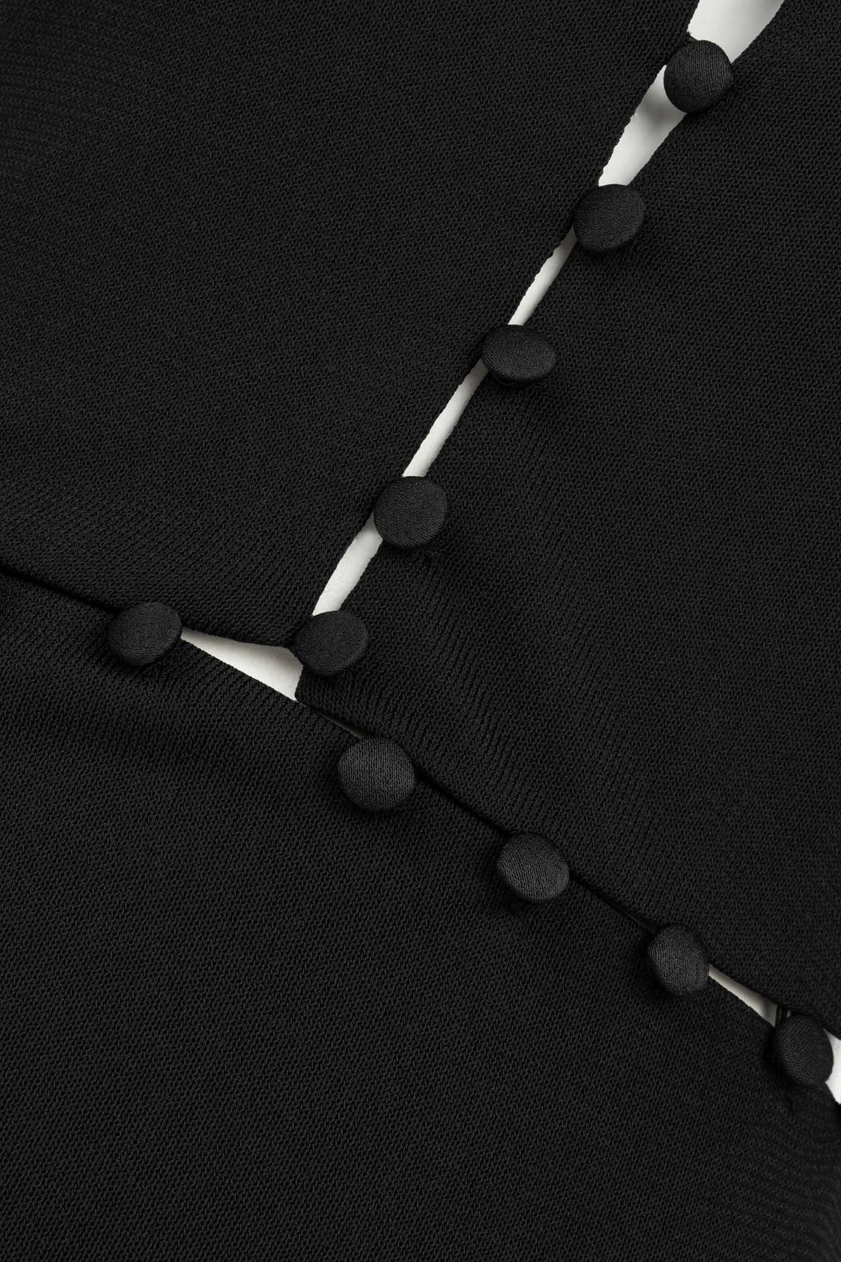 Nocturne Black Women Button Detail Stand Collar Maxi Dress SKU: N27KN2871_0002 Image 08