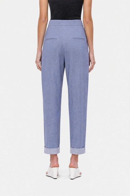 Nocturne Blue Women Tie Detail Pleated Trousers SKU: N27KN3538_0011 Image 05