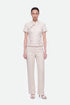 Nocturne Off-White Women Textured Mid Rise Trousers SKU: N27KN3539_0014 Image 01