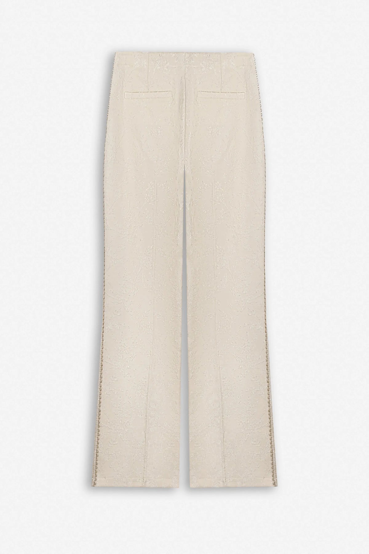 Nocturne Off-White Women Textured Mid Rise Trousers SKU: N27KN3539_0014 Image 06