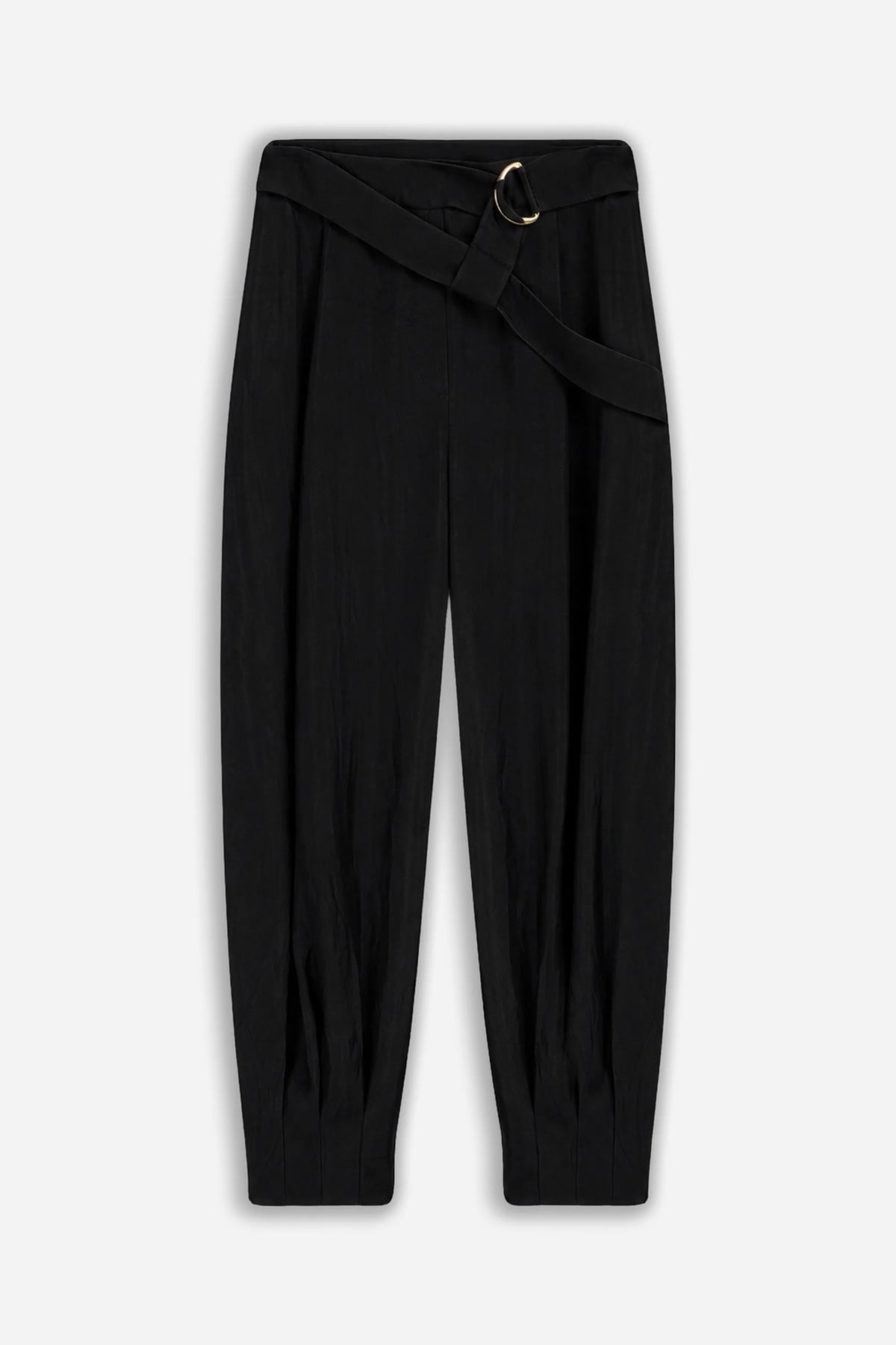 Nocturne Black Women Belted Harem Trousers SKU: N27KN3540_0002 Image 01
